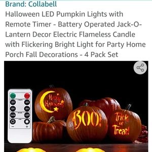 Pumpkin lights with remote control and 2 light settings